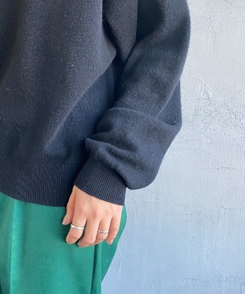 Danton（ダントン） ニット ワンポイントクルーネック プルオーバー