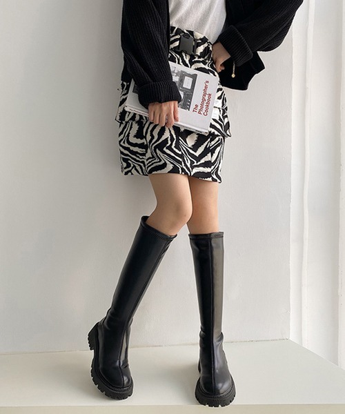 HALEY PESCA ブーツ HALEY PESCA/厚底PUレザー バックジップロング