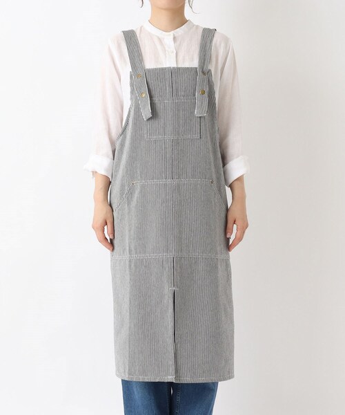 212 KITCHEN STORE エプロン ヒッコリーストライプエプロン L BK