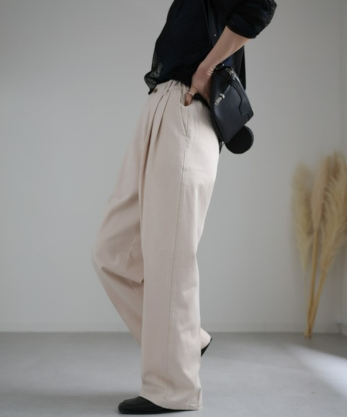 ap retro チノパン タックチノボリュームパンツ レディース : ZOZOTOWN