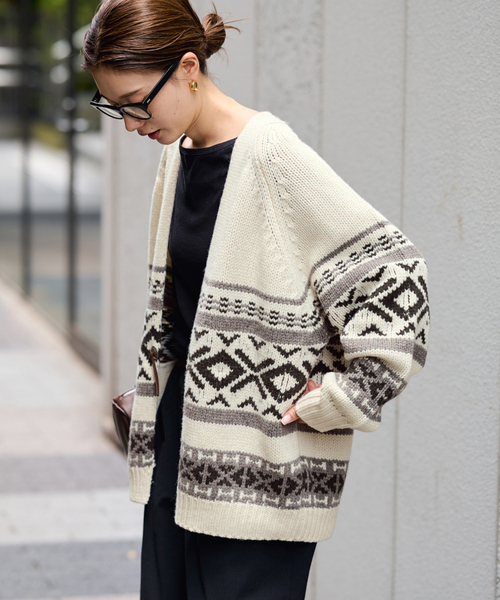 FRAMeWORK（フレームワーク） カーディガン ジャガードカーディガン