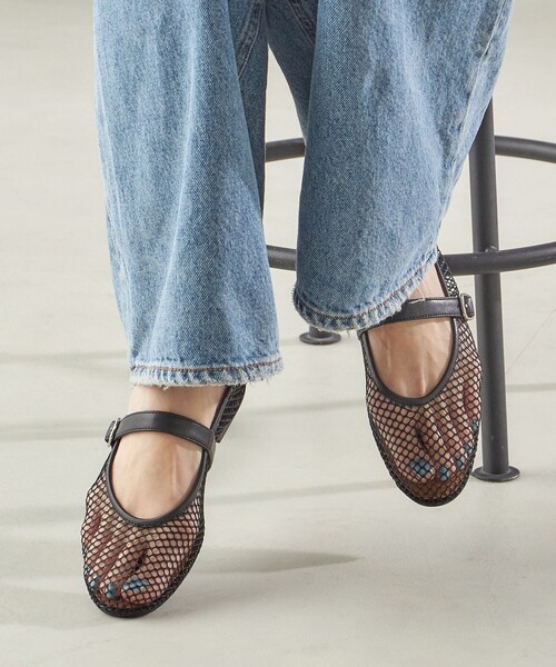 SHIPS（シップス） シューズ メッシュ メリージェーン フラット