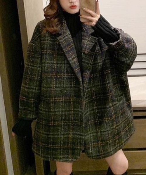 SEN TOKYO コート チェスターコート チェック柄 チェスターコート