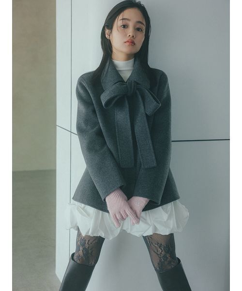 SNIDEL グレー リボン付きジャケット SNIDEL（スナイデル） ジャケット