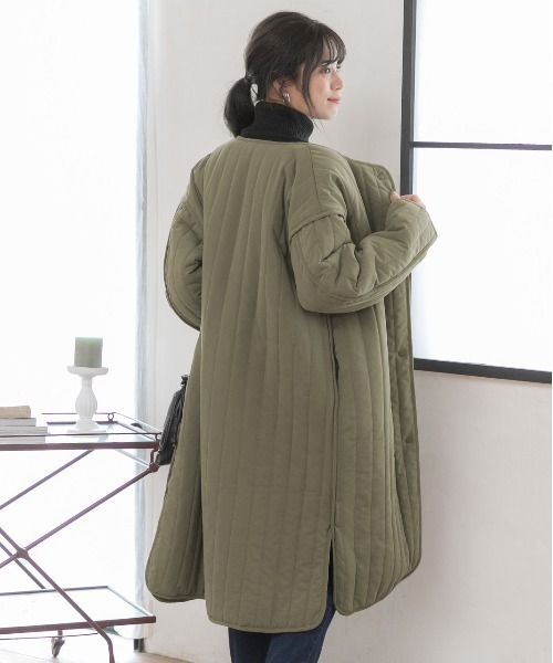 ad thie（アドティエ） ノーカラーコート コート キルティング 中綿