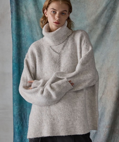 SERACE セーター ニット 「SERACE」Loose melange turtle neck knit
