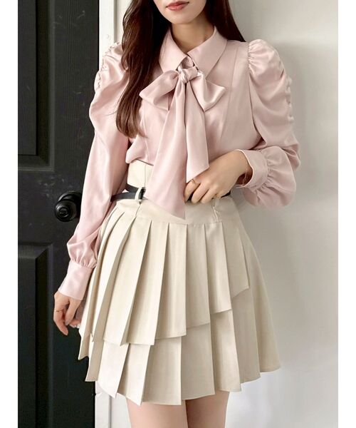 dazzlin（ダズリン） ブラウス シャツ 2WAYボウタイペプラムブラウス