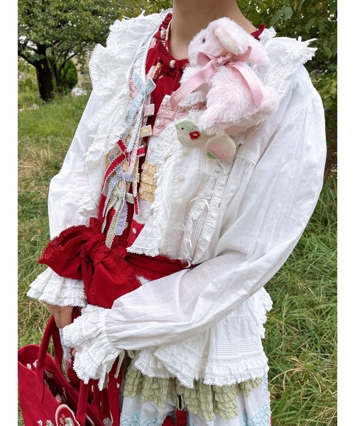 PINK HOUSE（ピンクハウス） ブラウス シャツ ローンフリル使い