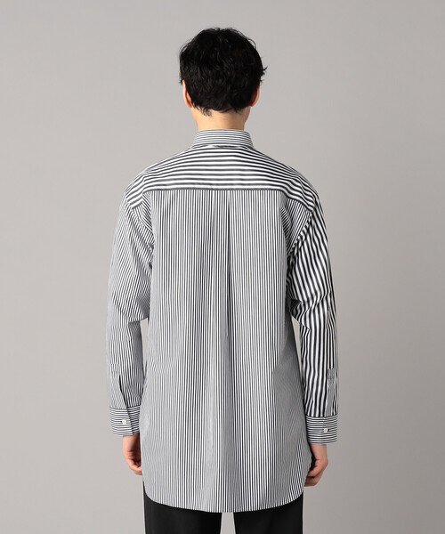 β MEN（ベータ・メン） シャツ アシンメトリー ストライプシャツ
