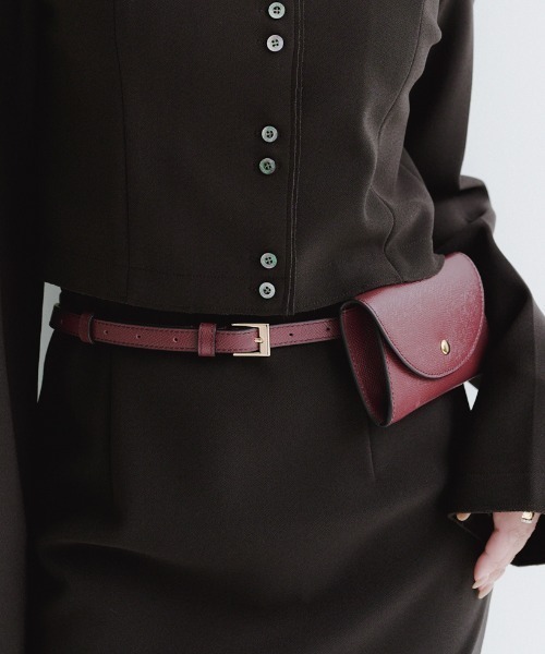 anuans（アニュアンス） ポーチ レザーベルトポーチ レディース