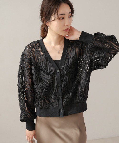 BAB（バブ） カーディガン テープジャガードレースカーディガン