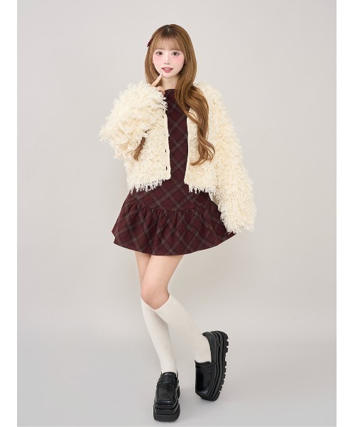 Darich（ダーリッチ） ワンピース タータンチェックノースリミニ