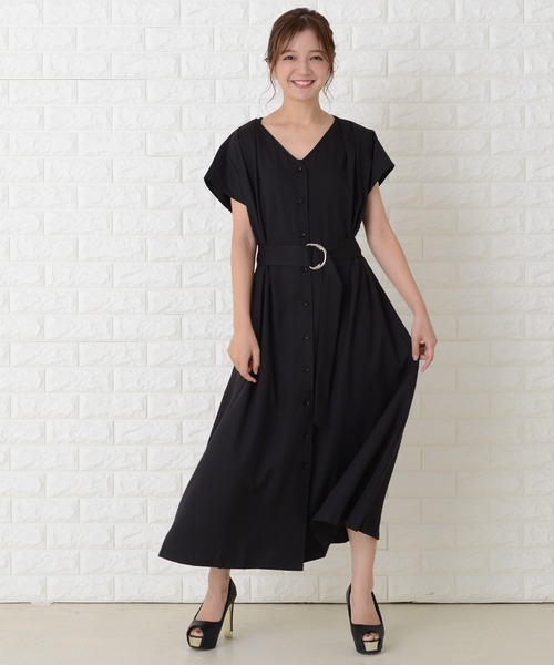 Lace Ladies（レースレディース） ワンピース Vネックベルト付き半袖