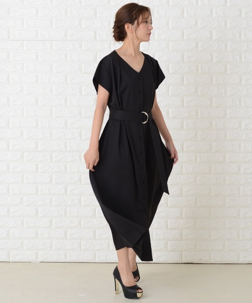 Lace Ladies（レースレディース） ワンピース Vネックベルト付き半袖