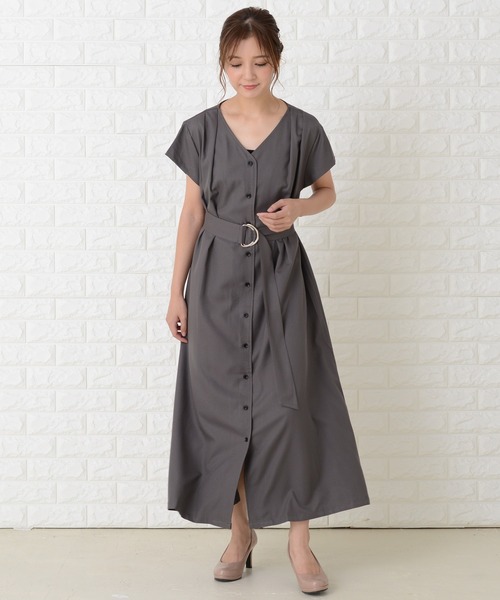 Lace Ladies（レースレディース） ワンピース Vネックベルト付き半袖