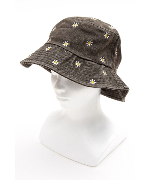帽子 ハット an meets zakka 花柄刺繍デニムハット / バケハ バケット