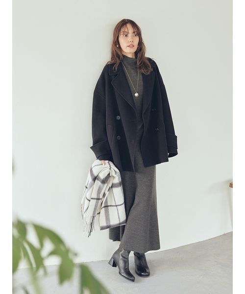Mila Owen（ミラオーウェン） ピーコート pコート woolコクーン