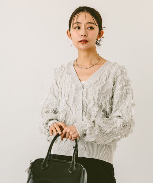 GLOBAL WORK（グローバルワーク） カーディガン ジャガードフリンジ