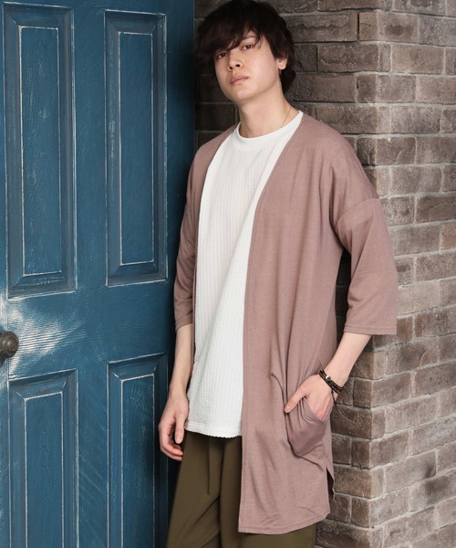 ARCADE（アーケード） カーディガン 麻混 5分袖 ビッグシルエット