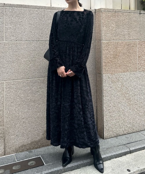 mystic（ミスティック） ワンピース 「森川企画」花柄ベロアワンピース