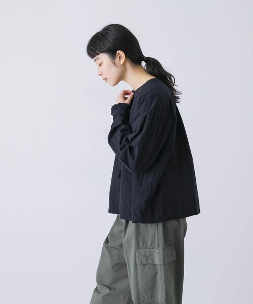 かぐれ ブラウス シャツ コットンシルクフリルブラウス レディース