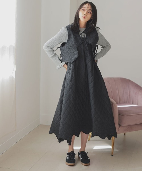 DONOBAN（ドノバン） ワンピース フラワーキルティングワンピース