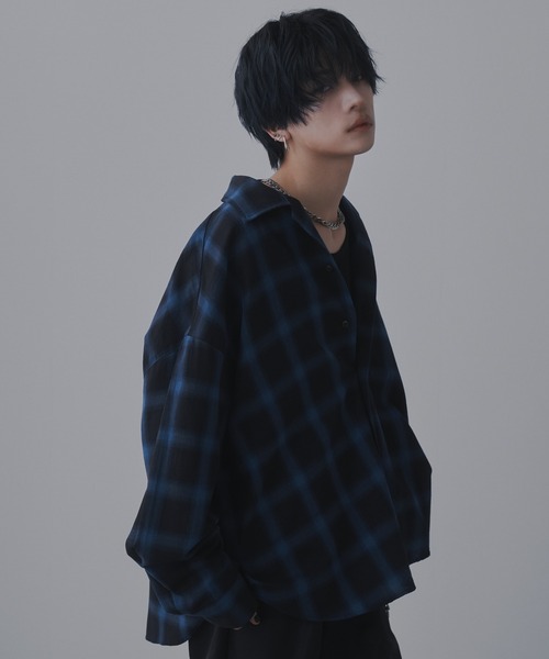 sisa. シャツ Ombre check shirts/オンブレチェックシャツ メンズ