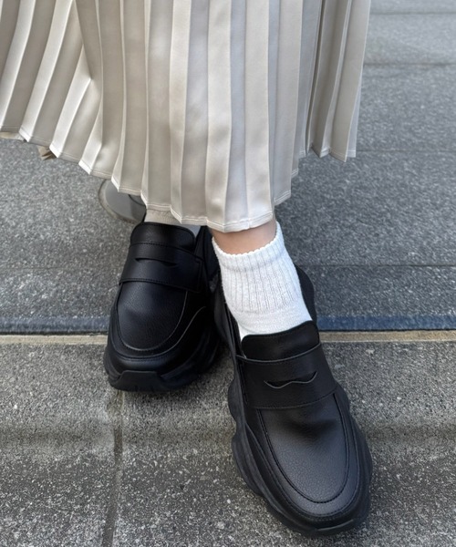 AS KNOW AS（アズノゥアズ） ローファー 厚底スニーカーソール コイン