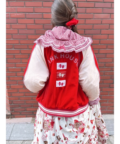 PINK HOUSE（ピンクハウス） ブラウス シャツ ギンガムチェックフード