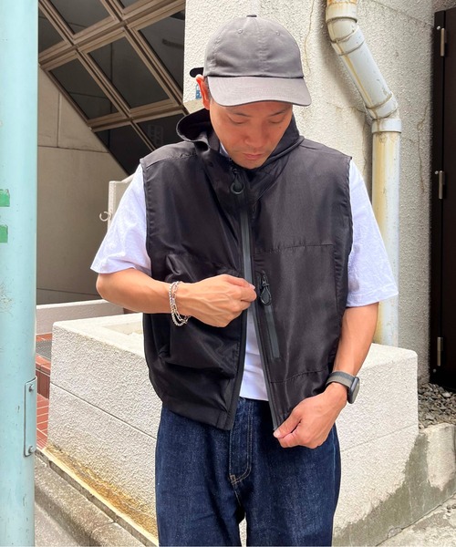 NO NEED（ノーニード） ベスト ジレ ショート丈フード付きミリタリー