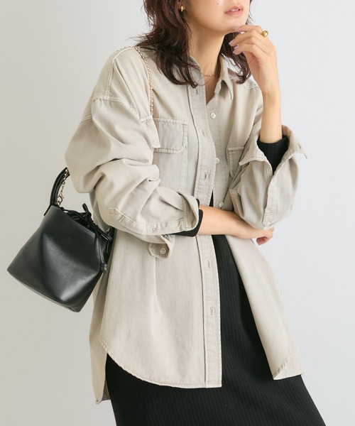 RIVE DROITE【MONN.:.(モン)】ビッグデニムシャツ ブラウン