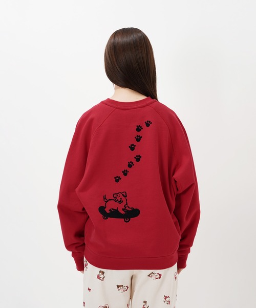 トレーナー スウェット “CAT”＆“DOG” Midori Nakajima 裏起毛ラグラン