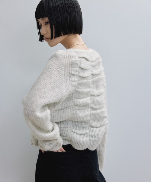 ADAM ET ROPE'（アダムエロペ） カーディガン 「WEB限定」ダブルモヘア