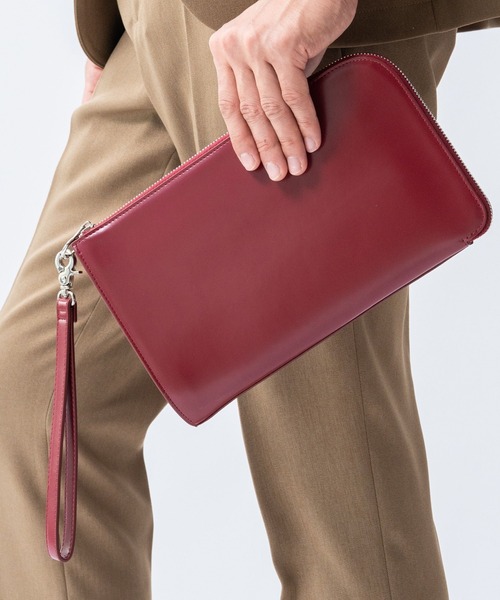 MURA（ムラ） クラッチバッグ コードバン調/カーボン レザー L字