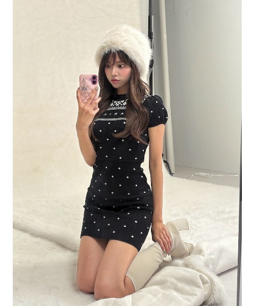 Darich（ダーリッチ） ワンピース ノルディックドットニットミニ