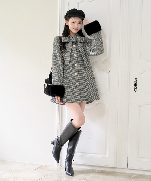 one after another NICE CLAUP ステンカラーコート コート 2wayリボン