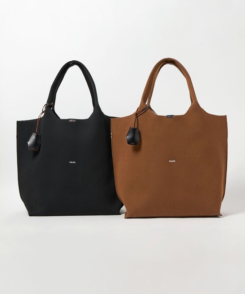 halon トートバッグ 「hALON」ストライプ ニット トートバッグL メンズ