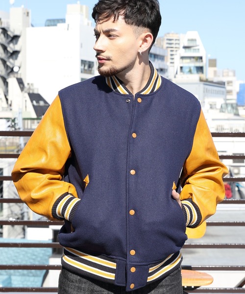 HOUSTON（ヒューストン） スタジャン メルトンスタジャン メンズ