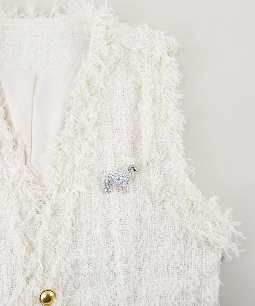 styiro（スタイロ） ブローチ カラーパールひつじブローチ レディース