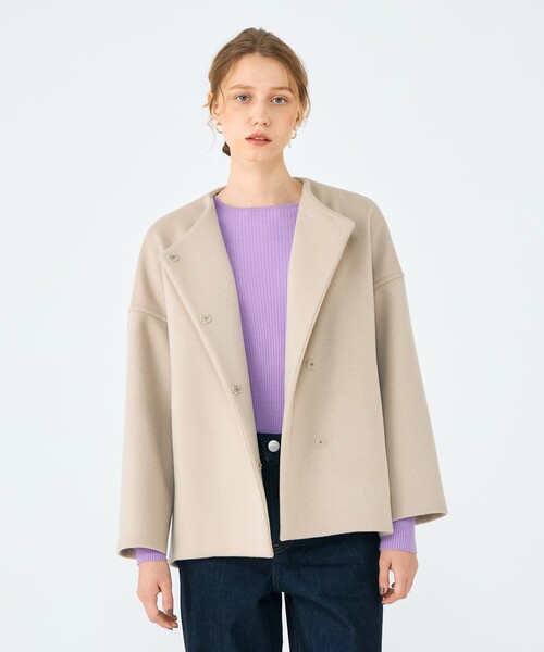 Ballsey（ボールジィ） ノーカラーコート コート ウールカシミヤ
