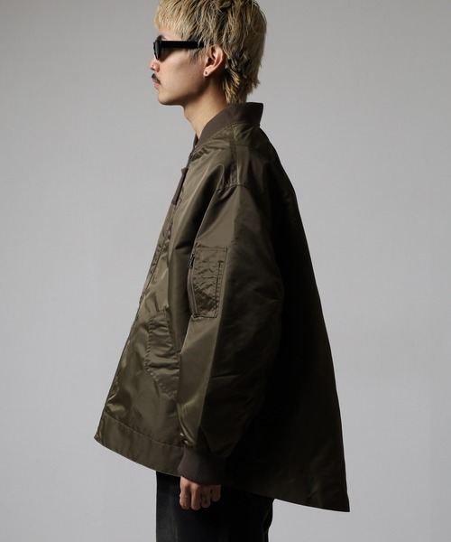 OMNES（オムネス） ma1 ma-1 ナイロンAライン裾ボリュームブルゾン MA