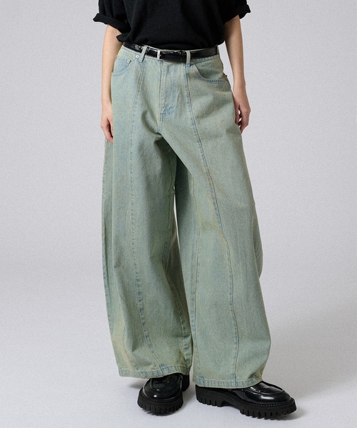 ONCILY（オンシェリー） ジーンズ SUPER BAGGY CURVE DENIM PANTS