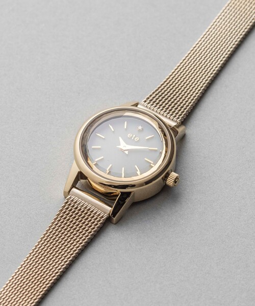 ete（エテ） 腕時計 ソーラーウォッチ メッシュベルト レディース