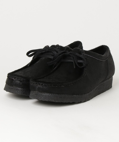Clarks（クラークス） デッキシューズ WALLABEE Black Hair On