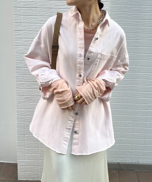 DouDou（ドゥドゥ） ブラウス シャツ 「新色追加」ダメージデニム