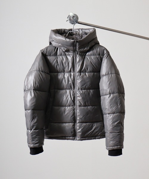 SUGGESTION ダウンジャケット ダウン Silent-processed padded hood