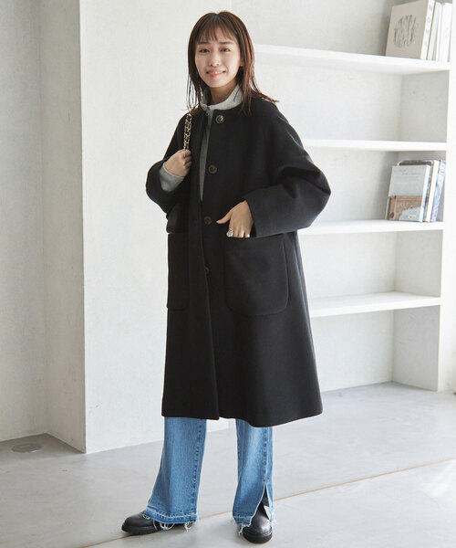 SLOBE IENA（スローブイエナ） ノーカラーコート 38 アイボリー