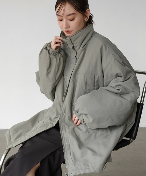 Freesia ダウンコート ダウンジャケット スタンドカラー2way中綿ダウン