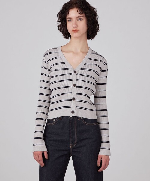 MACPHEE（マカフィー） カーディガン コットンリブ Vネック