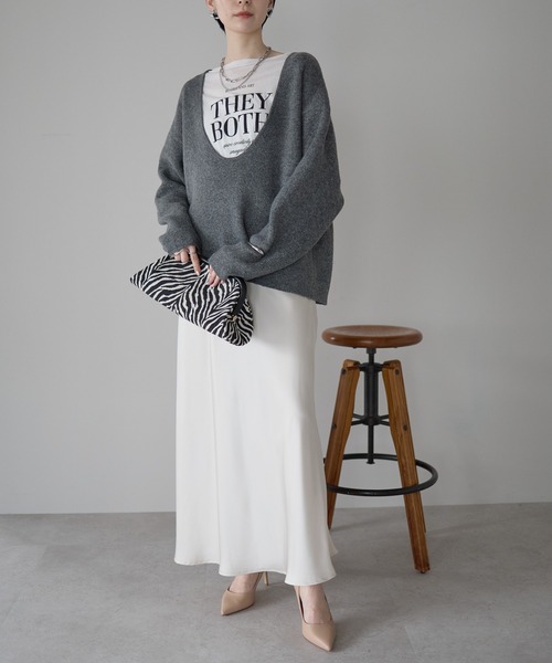 each alchemist ニット セーター 深Uネックオーバーサイズニット